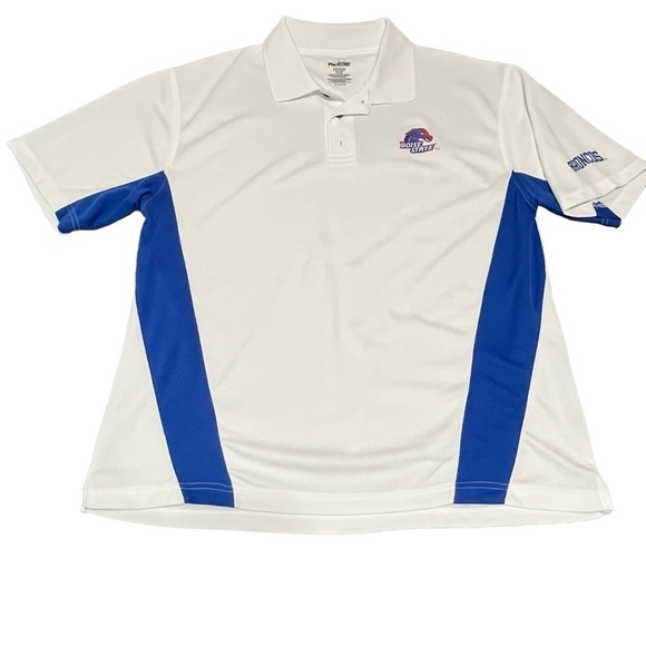 Boise State Pro Edge White & Blue Polo Shirt Size Large - Picture 1 of 8